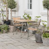 Bild von Mandalay Marguerit Havebord 83x83 cm - Teak/Olivengrøn