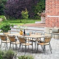 Bild von Mandalay Marguerit Havebord L: 200 cm - Teak/Olivengrøn