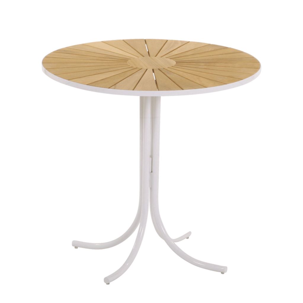 Bild von Mandalay Marguerit Cafétisch Ø: 70 cm - Teak/Weiß 
