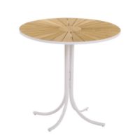 Bild von Mandalay Marguerit Cafétisch Ø: 70 cm - Teak/Weiß 
