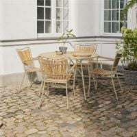 Bild von Mandalay Marguerit Gartentisch Ø: 110 cm - Teak/Taupe