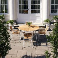 Bild von Mandalay Marguerit Gartentisch Ø: 120 cm - Teak/Weiß