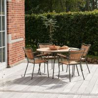 Bild von Mandalay Marguerit Gartentisch Ø: 120 cm - Teak/Olivgrün