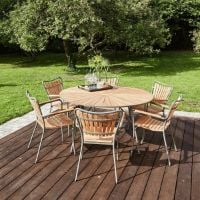 Bild von Mandalay Marguerit Gartentisch Ø: 140 cm - Teak/Olivgrün 
