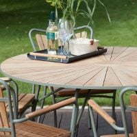 Bild von Mandalay Marguerit Gartentisch Ø: 140 cm - Teak/Olivgrün 
