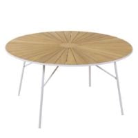 Bild von Mandalay Marguerit Gartentisch Ø: 140 cm - Teak/Weiß