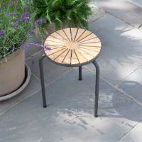 Bild von Mandalay Marguerit Hocker Ø: 32 cm - Teak/Anthrazit