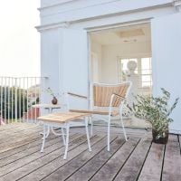 Bild von Mandalay Marguerit Lounge-Sessel, Höhe: 80 cm – Teak/Weiß