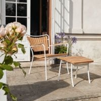 Bild von Mandalay Marguerit Lounge-Sessel, Höhe: 80 cm – Teak/Weiß