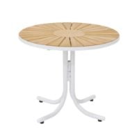 Bild von Mandalay Marguerit Loungetisch Ø: 50 cm - Teak/Weiß