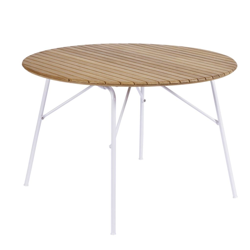 Bild von Mandalay Marguerit Magnolia Gartentisch Ø: 110 cm - Teak/Weiß