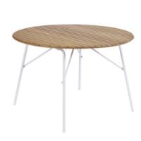 Bild von Mandalay Marguerit Magnolia Gartentisch Ø: 110 cm - Teak/Weiß