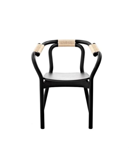 Normann Copenhagen Knot Chair -  Black/Nature. H 72 x L 58,5 x D 50,5cm