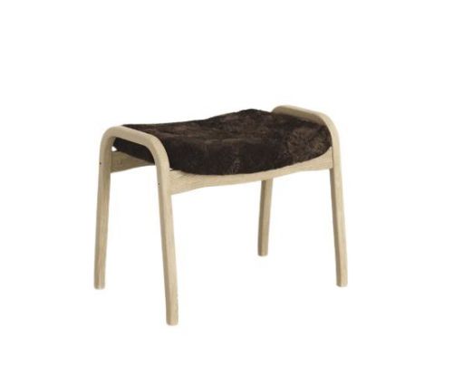 Swedese Lamino Fodskammel H: 48 cm - Eg Naturlak/Espresso Fåreskind