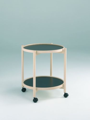Thomsen Furniture 5050 James Rullebord, 50x58 cm - bøg naturstel sort-hvid melamin