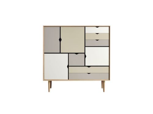 Andersen Furniture S3 Skænk 132x131 cm - Eg/Farvet front - kampagne