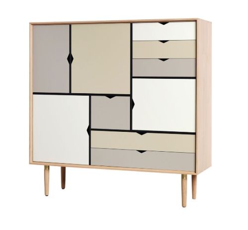 Andersen Furniture S3 Beistelltisch 132 x 131 cm – Eiche/farbige Front