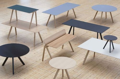 HAY CPH 90 Schreibtisch 130 x 65 x 74 cm – Schwarz lackierte massive Eiche/Schwarzes Linoleum