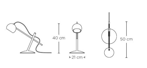 Brdr. Krüger Lune Tischleuchte H: 40 cm - Weiß geölte Eiche