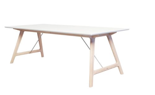 Andersen Furniture Esstisch T7 mit Verlängerung 95x220x74 cm - Weißes Laminat/Seifenbehandelte Eiche