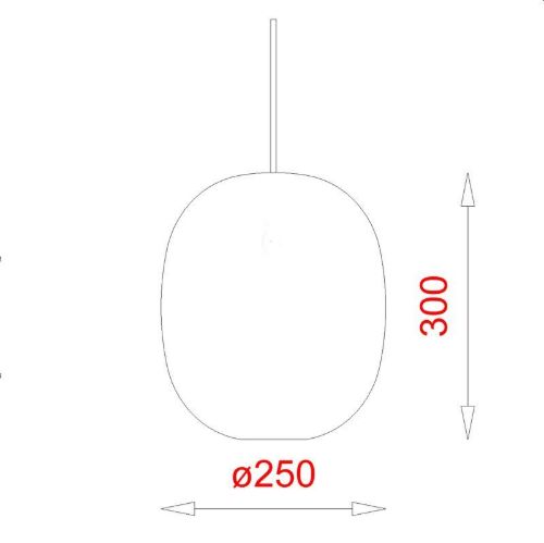 Piet Hein Superegg 300 Anhänger Ø: 25 cm – Opal/weiße Kordel