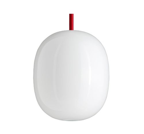 Piet Hein Superæg 300 Pendel Ø: 25 cm - Opal/Rød Ledning