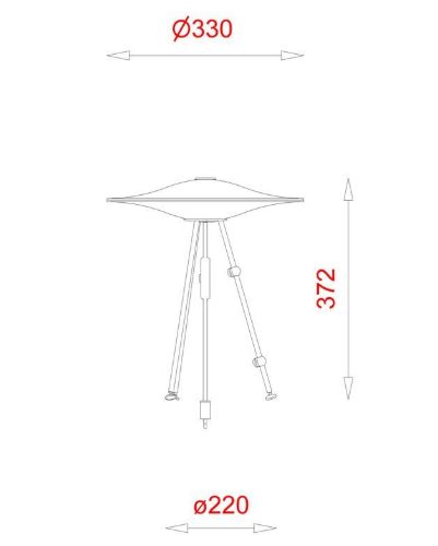 Piet Hein Sinus 330 Tischleuchte H: 37,2 cm – Opal/Schwarzes Kabel