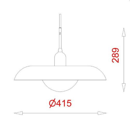 Piet Hein RA 400 Pendelleuchte Ø: 41,5 cm – Chrom/Schwarzes Kabel