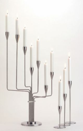 Piet Hein Chariot Kerzenständer H: 63 cm – Silber