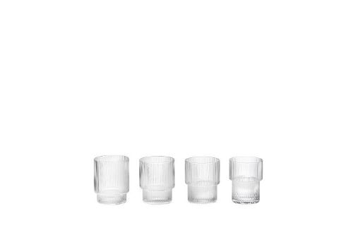 Ferm Living Ripple Glass sæt af 4 Ø: 7 cm - Glas