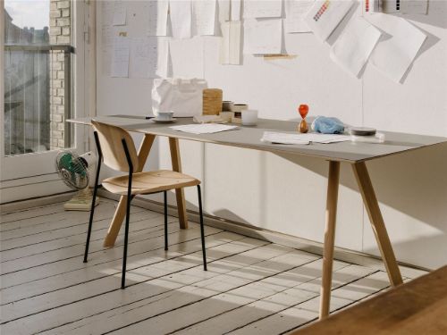 HAY CPH 30 Tisch 200 x 90 x 74 cm – lackierte massive Eiche/graues Linoleum