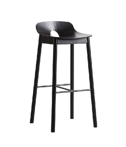 Woud Mono Bar Stool   - Sort