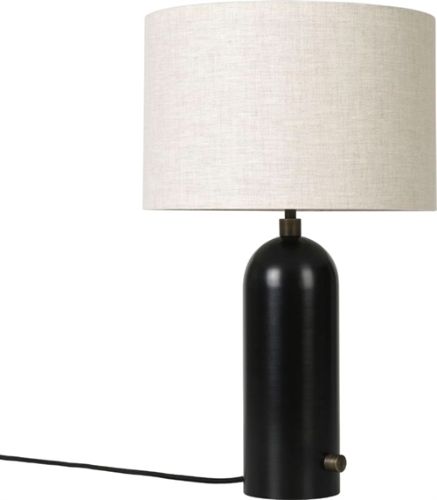 GUBI Gravity Table Lamp Small - Sort Marmor Base Hessian Skærm