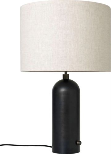 GUBI Gravity Table Lamp Large - Sort Base Hessian Skærm