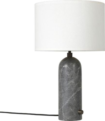 GUBI Gravity Table Lamp Large - Grå Marmor Base Hvid Skærm