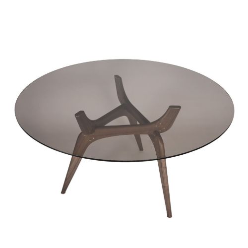 Brdr. Krüger Triiio Esstisch Ø: 135 cm - Geöltes Walnussholz/Bronzeglas