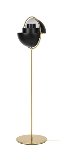GUBI Multi-Lite gulvlampe Brass base - Soft Black skærm 