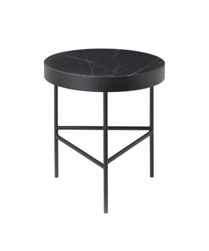 Ferm Living Marble Table Medium Ø: 40 cm - Black Marquina