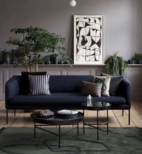 Ferm Living Marmortisch Groß Ø: 70,5 cm - Schwarz