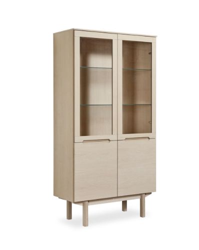 Skovby Vitrine SM307 98 x 182 cm – Weiß geölte Eiche