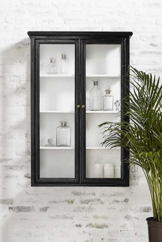 Nordal Classic Wandschrank H: 120 cm – Glas/Mangoholz