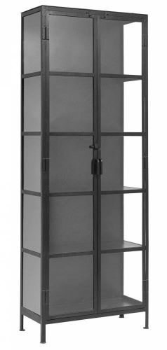 Nordal Phoenix Vitrineskab 80x240 cm - Sort Jern
