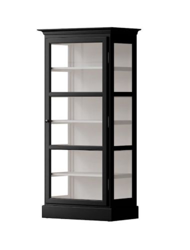 Lindebjerg Design Classic V3 Vitrine mit rechts angeschlagener Tür 80 x 170 cm – Schwarz