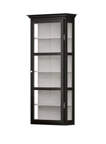 Lindebjerg Design Classic V4 Vitrine mit rechts angeschlagener Tür 70 x 170 cm – Schwarz