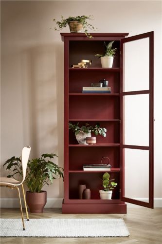 Lindebjerg Design Color N1 Vitrine Rechtsangeschlagene Tür 70x210 cm - Rot