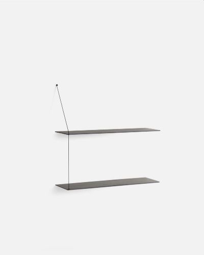 Woud Stedge Regal 2,0 L: 80 cm – Schwarz lackierte Eiche
