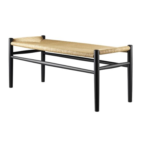 FDB Møbler J83B Bank Jørgen Bækmark L: 100 cm – Naturgeflecht/Schwarzbuche