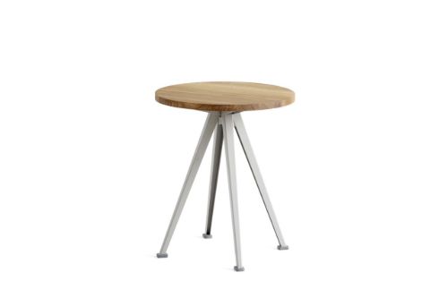 HAY Pyramid Coffee Table 51 Ø: 45 cm - Beige Steel/Oiled Oak