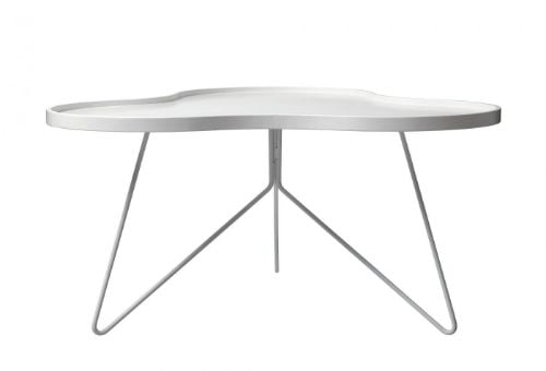 Swedese Flower Mono Sofabord 90x84x39 cm - Hvidlakeret Ask/Hvid Stål