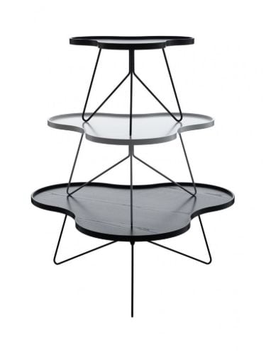 Swedese Flower Mono Couchtisch 90 x 84 x 39 cm – weiß lackierte Esche/weißer Stahl